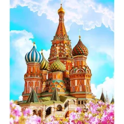 Peinture au numéro : Cathédrale St Basil - sans châssis en bois - Figured'Art