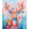 Peinture au numéro : Cerf coloré en fleurs - toile tendue sur châssis - Figured'Art