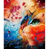 Peinture au numéro : Chat coloré - sans châssis en bois - Figured'Art