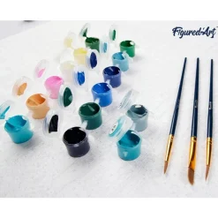 Peinture au numéro : Chaton coloré - toile tendue sur châssis - Figured'Art