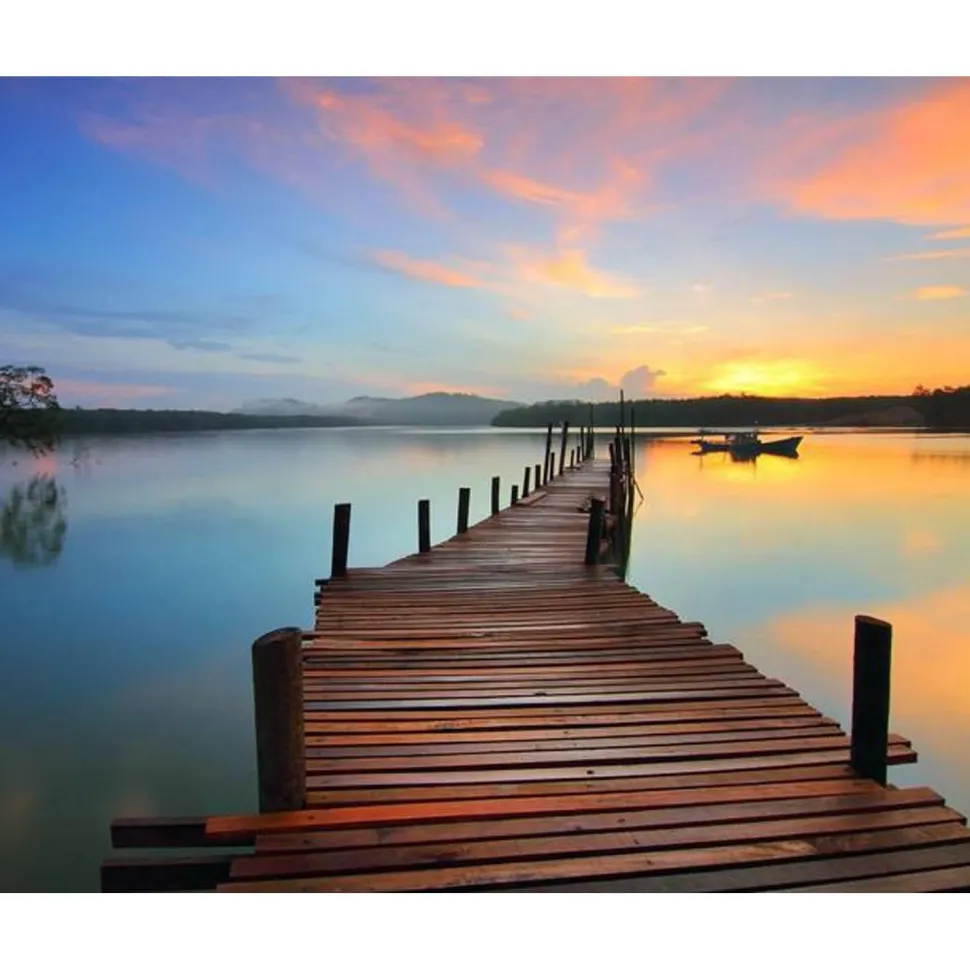 Peinture au numéro : Chemin sur l'eau - sans châssis en bois - Figured'Art