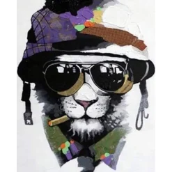 Peinture au numéro : Chien militaire - sans châssis en bois - Figured'Art