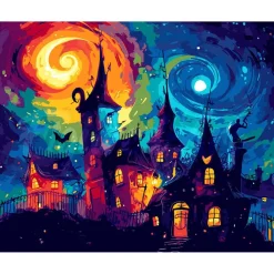 Peinture au numéro : Château fantastique - sans châssis en bois - Figured'Art