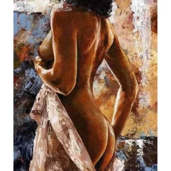 Peinture au numéro : Courbes Estompées - toile tendue sur châssis - Figured'Art