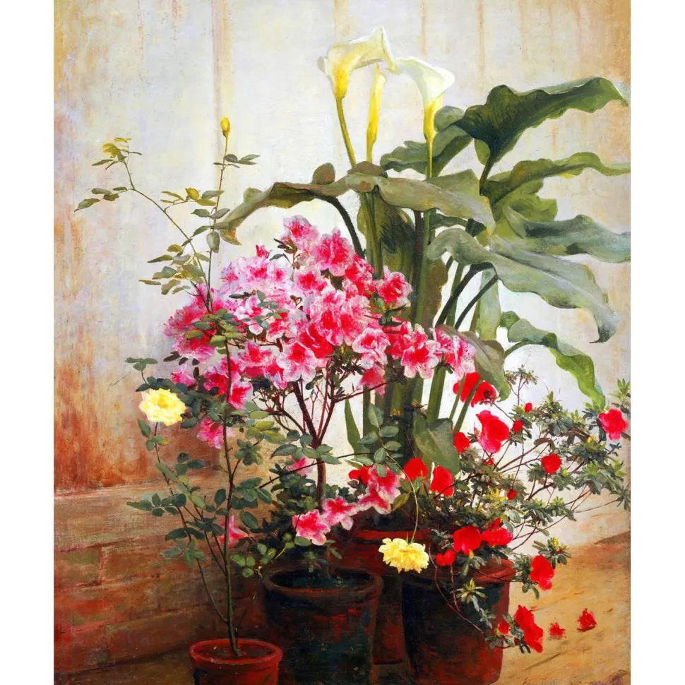 Peinture au numéro : Côté d'une serre - George Cochran Lambdin - sans châssis en bois - Figured'Art