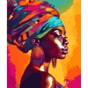 Peinture au numéro : Dame africaine lumineuse - sans châssis en bois - Figured'Art