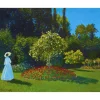 Peinture au numéro : Dame en blanc au jardin - Monet - toile tendue sur châssis - Figured'Art