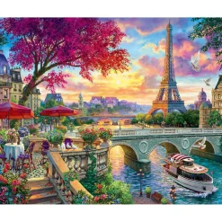 Peinture au numéro : Diner en bords de seine - toile tendue sur châssis - Figured'Art