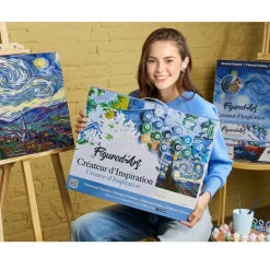 Peinture au numéro : Eléphants Aquarelle - toile tendue sur châssis - Figured'Art