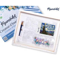 Peinture au numéro : Face à face floral - toile tendue sur châssis - Figured'Art