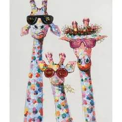 Peinture au numéro : Famille Girafes Pop art - sans châssis en bois - Figured'Art