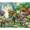Peinture au numéro : Fleurs et Vélos - sans châssis en bois - Figured'Art
