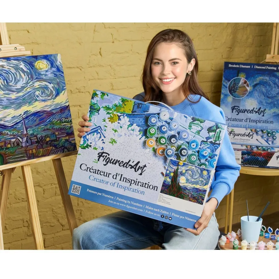 Peinture au numéro : Fleurs et oiseaux 2 - toile tendue sur châssis - Figured'Art