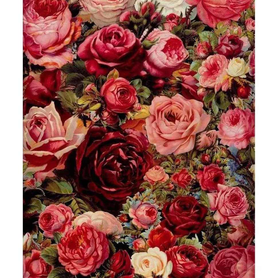 Peinture au numéro : Fleurs Romantiques - sans châssis en bois - Figured'Art