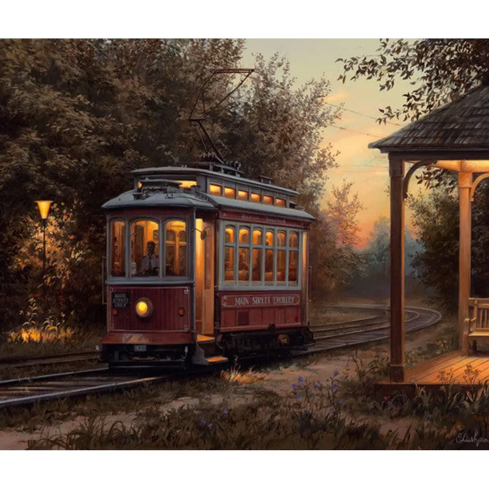 Peinture au numéro : Gare de tramway - toile tendue sur châssis - Figured'Art