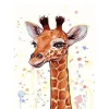 Peinture au numéro : Girafe souriante - sans châssis en bois - Figured'Art