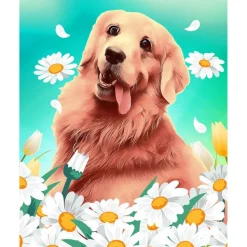 Peinture au numéro : Golden Retriever - toile tendue sur châssis - Figured'Art