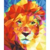 Peinture au numéro : Grand Lion coloré - sans châssis en bois - Figured'Art