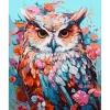 Peinture au numéro : Hibou coloré en fleurs - sans châssis en bois - Figured'Art
