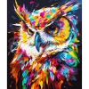 Peinture au numéro : Hibou Coloré Abstrait - toile tendue sur châssis - Figured'Art