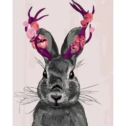 Peinture au numéro : Joli Lapin - sans châssis en bois - Figured'Art