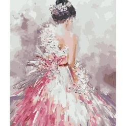 Peinture au numéro : Jolie femme de dos - toile tendue sur châssis - Figured'Art