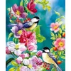 Peinture au numéro : Jolis oiseaux au Printemps - sans châssis en bois - Figured'Art