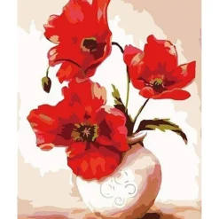 Peinture au numéro : Jolis Coquelicots - sans châssis en bois - Figured'Art