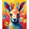 Peinture au numéro : Kangourou Coloré Abstrait - sans châssis en bois - Figured'Art