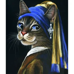 Peinture au numéro : La jeune minette à la perle - sans châssis en bois - Figured'Art