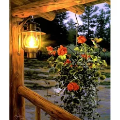 Peinture au numéro : Lanterne sous le porche - sans châssis en bois - Figured'Art