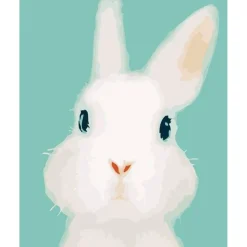 Peinture au numéro : Lapin blanc - sans châssis en bois - Figured'Art