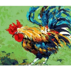 Peinture au numéro : Le Coq - sans châssis en bois - Figured'Art