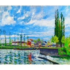 Peinture au numéro : L´Ecluse à Pontoise - Camille Pissarro - sans châssis en bois - Figured'Art