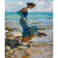 Peinture au numéro : Les Pieds dans l'Eau - sans châssis en bois - Figured'Art