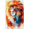 Peinture au numéro : Lion flamboyant - sans châssis en bois - Figured'Art