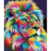 Peinture au numéro : Lion Pop Art 2 - toile tendue sur châssis - Figured'Art