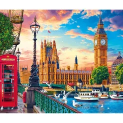 Peinture au numéro : Londres au printemps - sans châssis en bois - Figured'Art