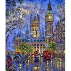 Peinture au numéro : Londres dans la Pénombre - sans châssis en bois - Figured'Art