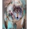 Peinture au numéro : Loups et Plumes - sans châssis en bois - Figured'Art