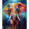 Peinture au numéro : Éléphant Coloré Abstrait - toile tendue sur châssis - Figured'Art