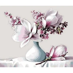 Peinture au numéro : Magnolia - sans châssis en bois - Figured'Art