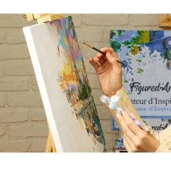 Peinture au numéro : Maisons gothiques colorées - toile tendue sur châssis - Figured'Art