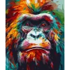 Peinture au numéro : Orang-outan Coloré Abstrait - sans châssis en bois - Figured'Art