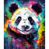Peinture au numéro : Panda Coloré Abstrait - toile tendue sur châssis - Figured'Art