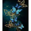 Peinture au numéro : Papillons féériques bleus et dorés - sans châssis en bois - Figured'Art