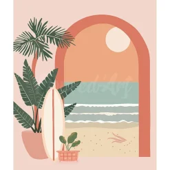 Peinture au numéro : PArche vers la mer - toile tendue sur châssis - Figured'Art