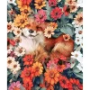 Peinture au numéro : Petit Renard caché dans les Fleurs - sans châssis en bois - Figured'Art