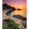 Peinture au numéro : Plage au Crépuscule - sans châssis en bois - Figured'Art