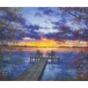 Peinture au numéro : Ponton au coucher de soleil - sans châssis en bois - Figured'Art